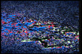 313037 Blue, Red, Green Neon Light Reflected On Wet Asphalt A4 Photo Print