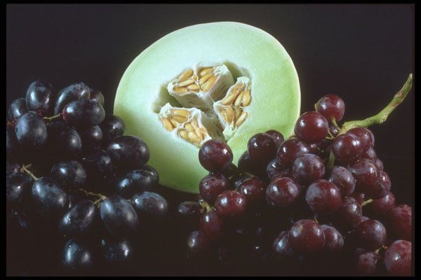 322063 Melon And Grapes A4 Photo Print