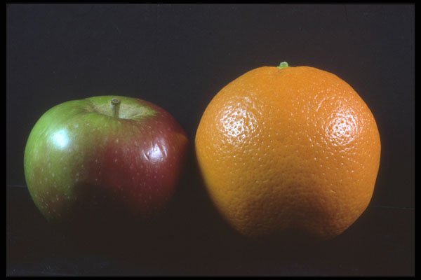 322074 Comparing Apples And Oranges A4 Photo Print