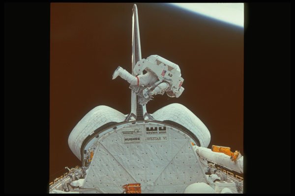 323060 Astronaut In Space With Shuttle A4 Photo Print