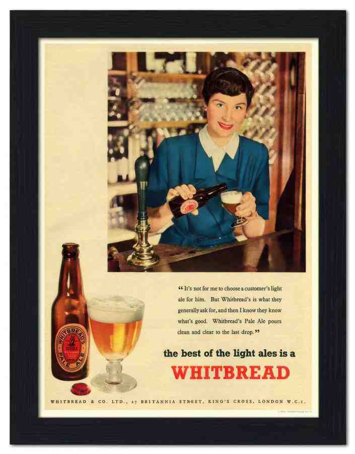 3235 whitbread pale ale barmaid 2 Vintage Advert A4 Photo Print