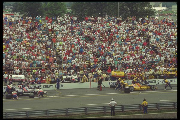 325041 Two Cars, Pit Stop, Indy 500 A4 Photo Print