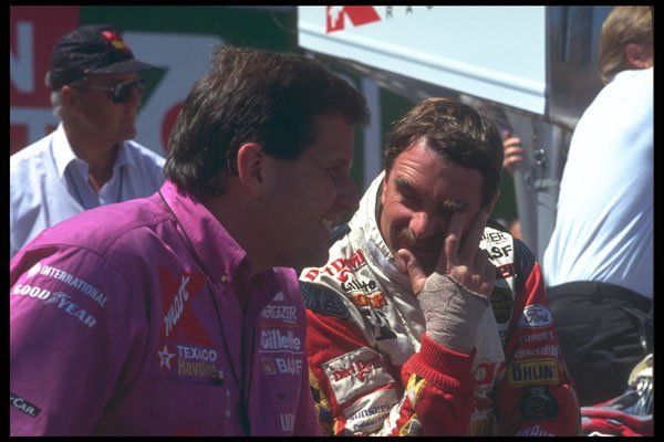 325054 Nigel Mansell And Crew Member, Toronto Indy A4 Photo Print