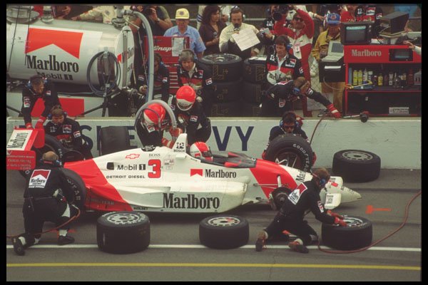 325077 Fittipaldi Pit Stop, 1991 Indy 500 A4 Photo Print