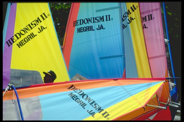 328020 Windsurfers Ready For Action, Hedonism II, Negril A4 Photo Print