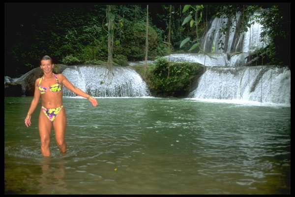 328058 YS Falls Near Negril A4 Photo Print