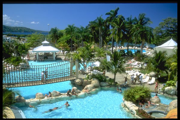 328064 Suspension Bridge Over Jamaica Grande Pool, Ocho Rios A4 Photo Print