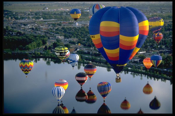329033 Balloons Over The Richelieu River, Quebec A4 Photo Print