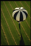329038 Balloon Over A Hay Field, Australia A4 Photo Print