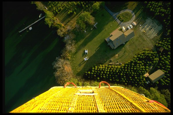 329049 View Over The Side Over A Hot Air Balloon A4 Photo Print