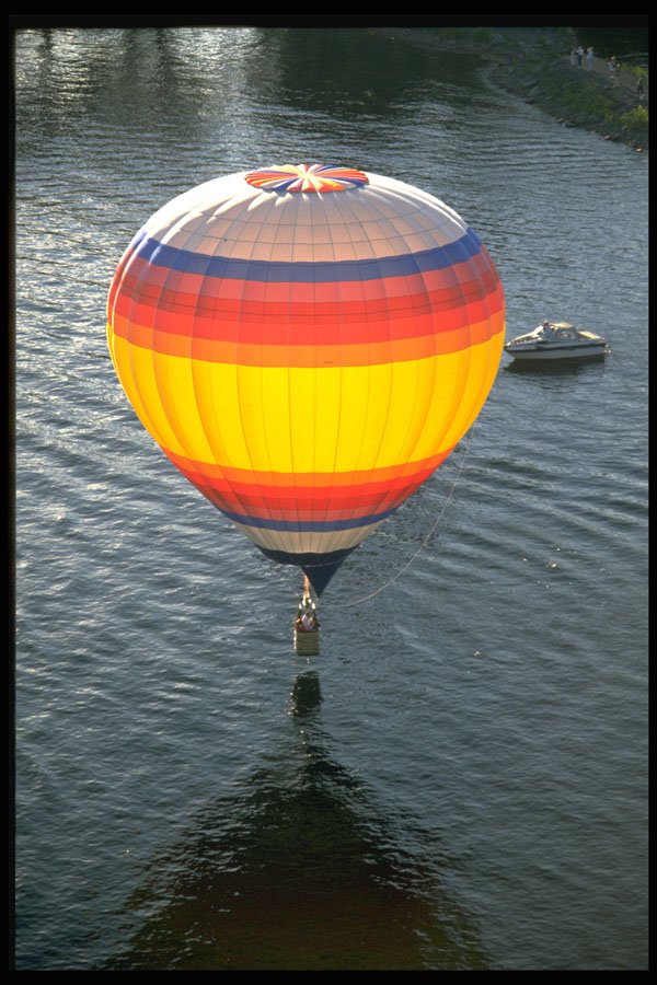 329050 Balloon Over Richelieu River, Quebec A4 Photo Print
