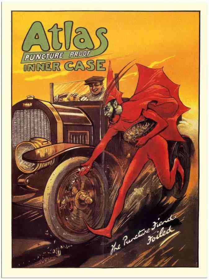 33 atlas tyres 1910s 2 Vintage Advert A4 Photo Print