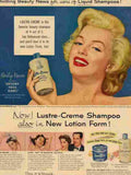 330 04 marilyn monroe lustre creme shampoo 1950s 2 Advert A4 Photo Print