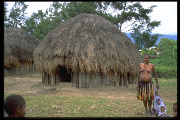 330000 Tribal Hut A4 Photo Print