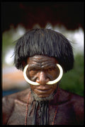 330001 Dani Warrior With Boar's Tusk A4 Photo Print