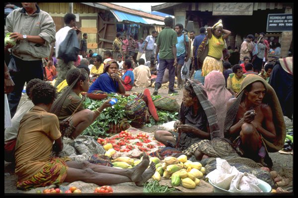330013 Produce Market Scene A4 Photo Print