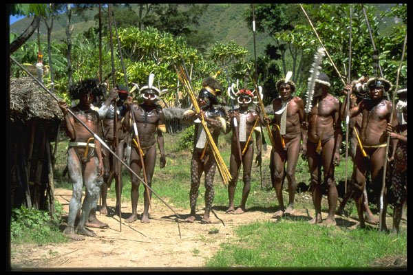 330035 Warriors In Tribal Dance A4 Photo Print