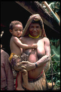 330055 Village Woman With Child A4 Photo Print