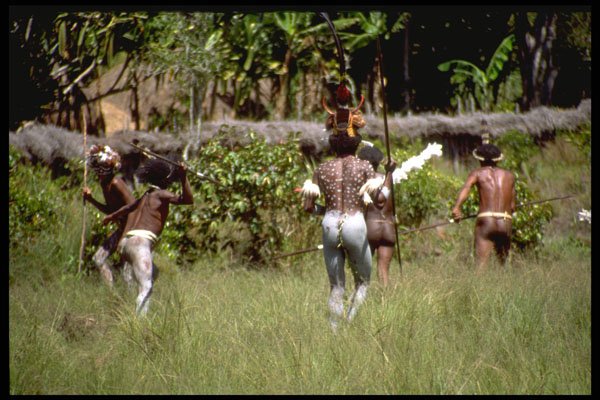 330094 Village Hunters A4 Photo Print
