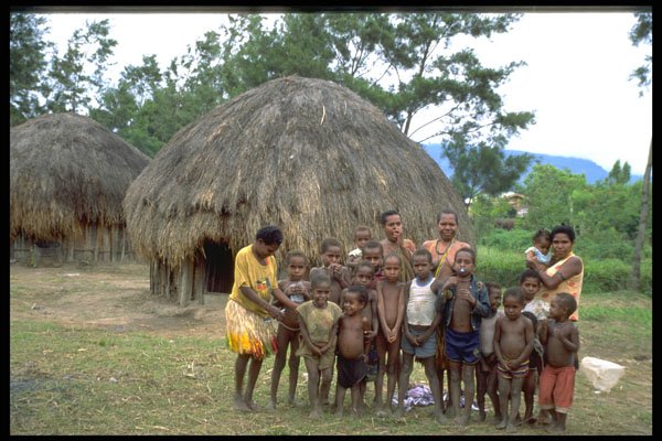 330098 Villagers A4 Photo Print