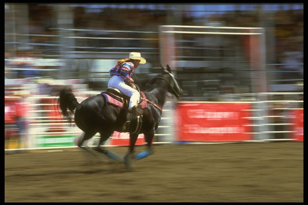 331057 Ladies Barrel Racing A4 Photo Print