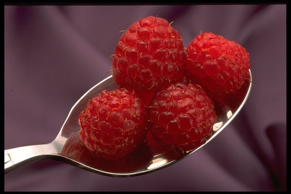 332074 Spoon Full Of Raspberries A4 Photo Print