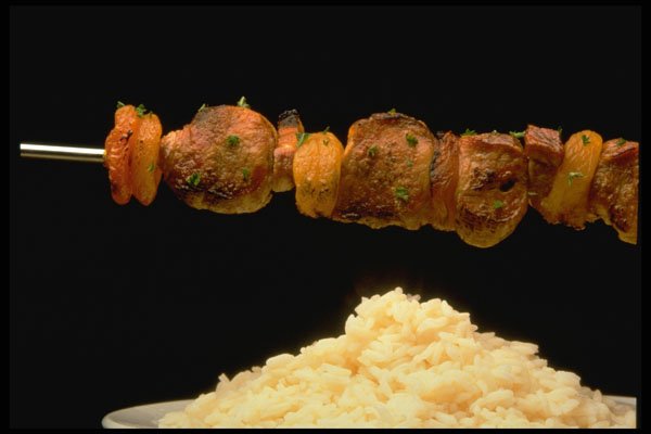 333061 Brochettes With Rice A4 Photo Print