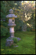 334014 Kyoto tall Stone Lantern On Moss A4 Photo Print