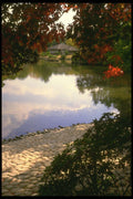 334016 Hiroshima tea House From Stony Shore Under Maples A4 Photo Print