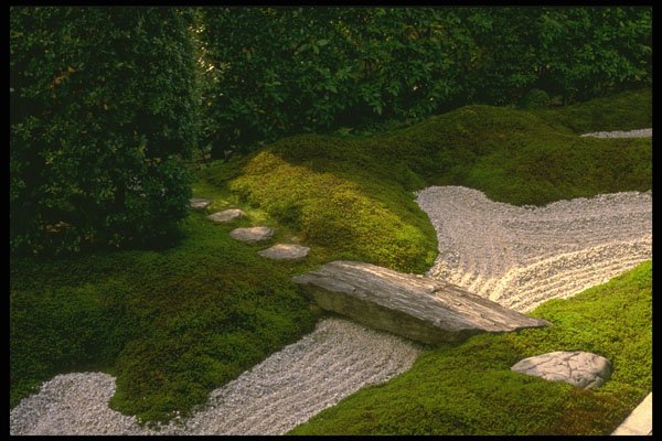 334021 Kyoto temple Garden, Stone Bridge A4 Photo Print
