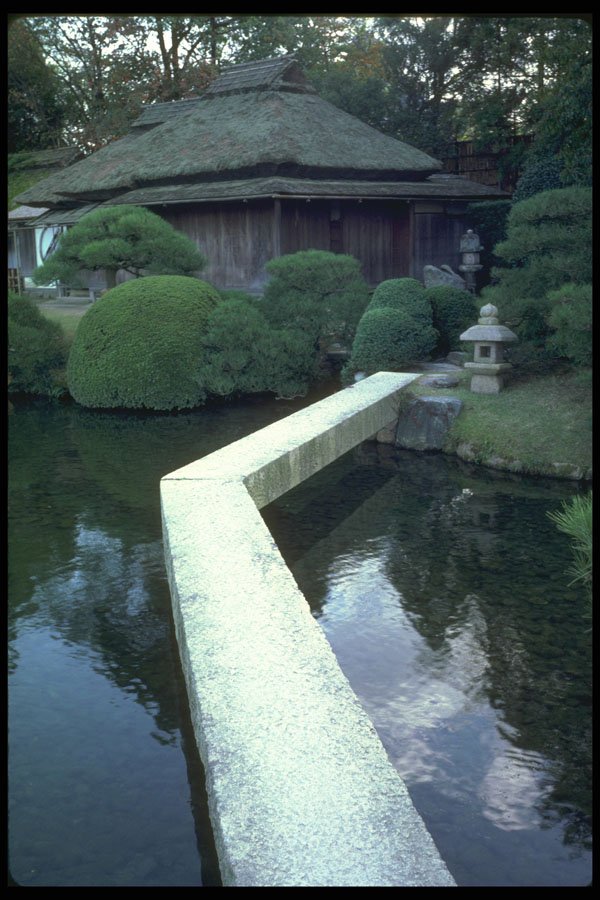 334026 Okayama stone Bridge To Tea Pavilion A4 Photo Print