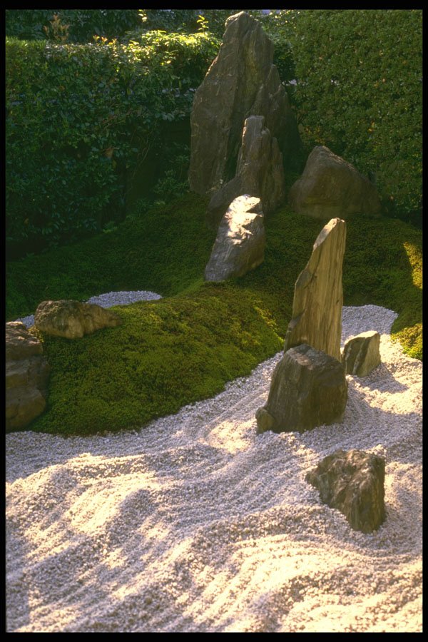 334055 Kyoto temple Garden Stone Pillar A4 Photo Print