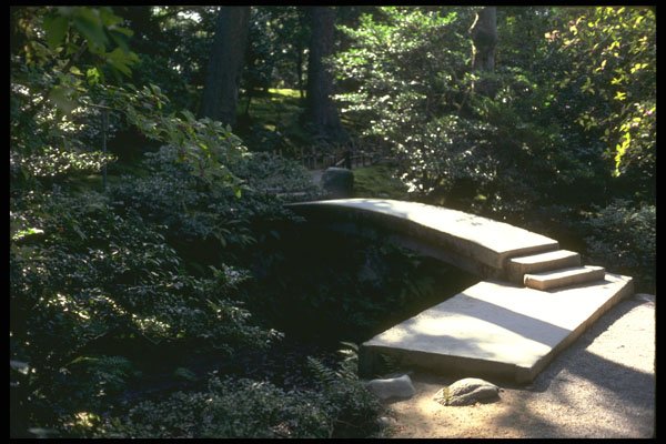 334076 Kanazawa Kenrokuen, Stone Bridge In Sunlight A4 Photo Print