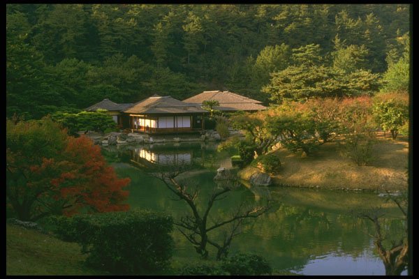 334077 Takamatsu Ritsurin Park, Distant View Of Tea Pavilion A4 Photo Print