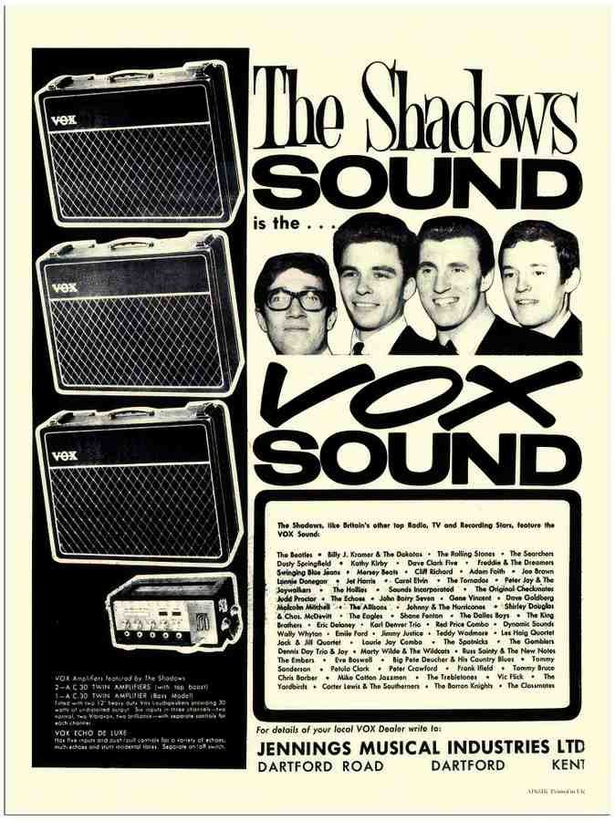33K vox amplifiers shadows 2 Vintage Advert A4 Photo Print