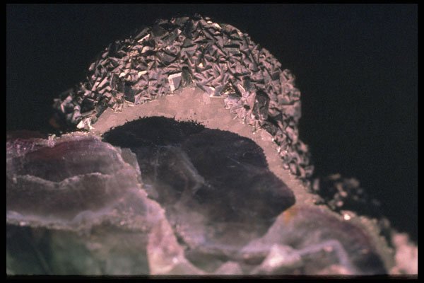 342004 Chinese Fluorite With Purite Dome A4 Photo Print