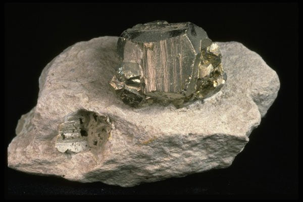 342057 Spanish Pyrite In Matrix A4 Photo Print