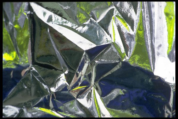 343006 Blue And Green On Wrinkled Silver Reflector A4 Photo Print