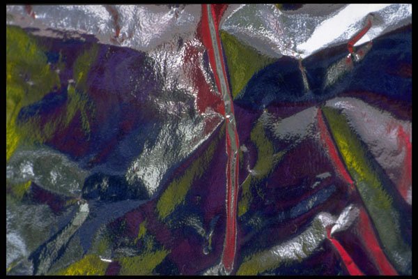 343007 Colors On Wrinkled Silver Reflector A4 Photo Print
