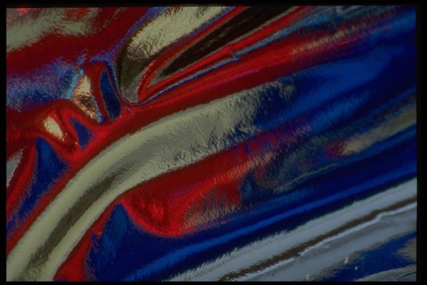 343030 Red And Blue On Wrinkled Silver Reflector A4 Photo Print