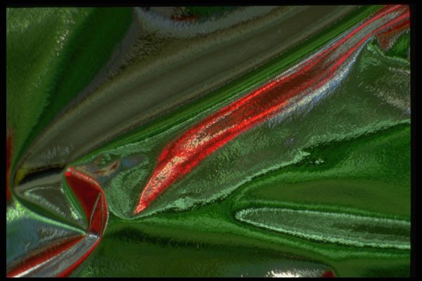 343034 Red And Green On Wrinkled Silver Reflector A4 Photo Print