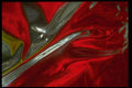 343036 Red And Yellow On Wrinkled Silver Reflector A4 Photo Print