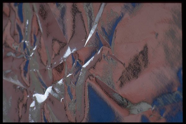 343044 Dark Pink, Pink And Blue On Wrinkled Silver Reflector A4 Photo Print