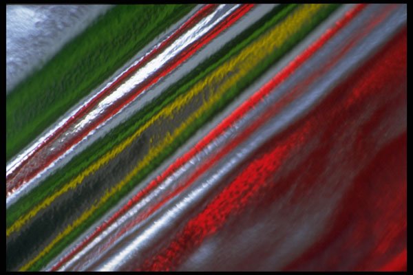 343054 Red, Green And Yellow On Wrinkled Silver Reflector A4 Photo Print