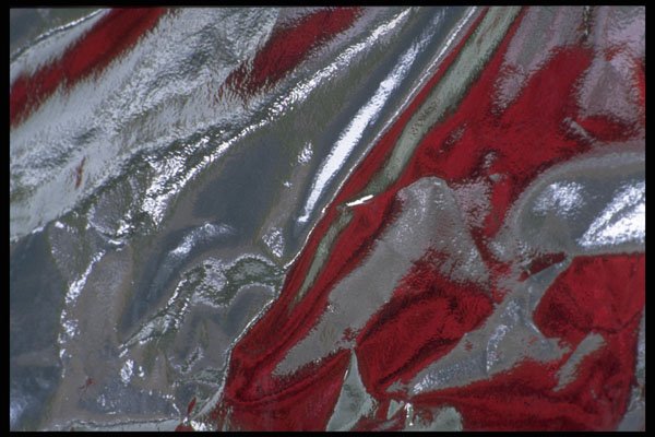 343055 Red On Wrinkled Silver Reflector A4 Photo Print