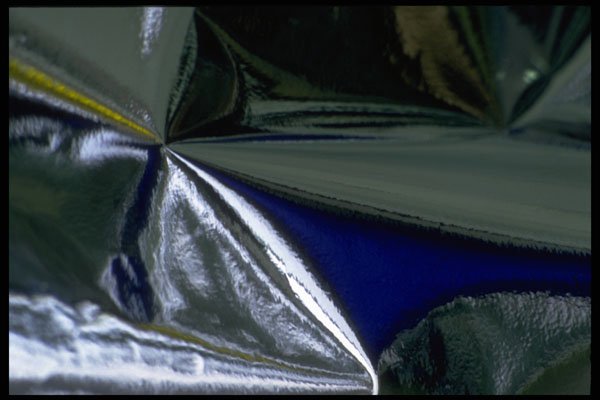 343074 Blue And Yellow On Wrinkled Silver Reflector A4 Photo Print