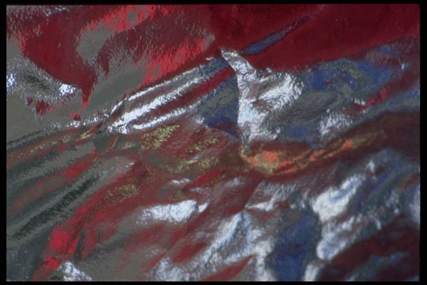 343079 Red And Blue On Wrinkled Silver Reflector A4 Photo Print