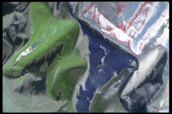 343080 Blue And Green On Wrinkled Silver Reflector A4 Photo Print
