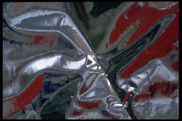 343081 Red And Blue On Wrinkled Silver Reflector A4 Photo Print