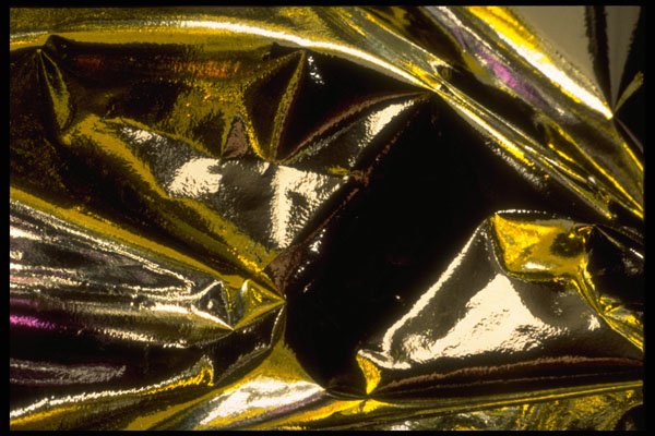 343091 Yellow And Purple On Wrinkled Silver Reflector A4 Photo Print
